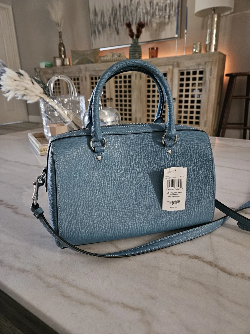 Coach Blue Leather Small Satchel Crossbody Bag NWT - Picture 7 of 12